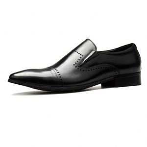 New Style Fashionable Versatile <b>Pointed</b> Toe Men's Business Casual Leather Shoes Comfort Breathable Lightweight Ready Wear - Product Image 1