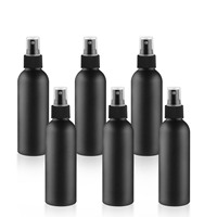 Botol Plastik PET Kosmetik Bambu dengan Pompa Semprot dan Tutup Sekrup Kayu, Warna Hitam Matte, Kosong, Ukuran 30 50 60ml 100ml 200ml 250 500 1000ml
