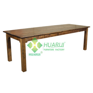 घटना ठोस लकड़ी देहाती शैली फार्म टेबल - Product Image 4