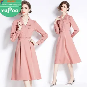530-85-2024 clothing manufacturers custom woman clothes wholesale apparel elegant vintage lady stock long Dresses casual