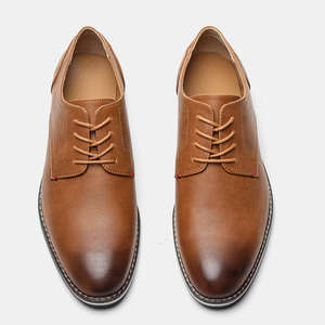 Leather <b>Shoes</b> Men's Casual <b>Walking</b> <b>Style</b> Leather <b>Shoes</b> Breathable Comfortable Mesh with Color Matching - Product Image 1