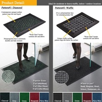 Tapis de sol antidérapant noir pour l'entrée industrielle, 3 pièces, robuste, résiste à l'eau, tapis d'entrée commerciale