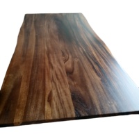 Prix d'usine Plateau de table en noyer colombien massif à bord naturel, Dalle de bois pour comptoirs et plans de travail, Table de bureau et de salle à manger en bois naturel