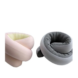 Versatile Spiral Travel Pillow U-Shape Foldable <b>Memory</b> <b>Foam</b> Neck Support Gray And Pink Portable For Travel - Product Image 3