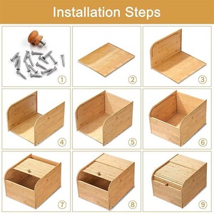 Caja de Almacenamiento de Arroz de Bambú, Rectangular, Hermética, con Tapa de Madera, para Uso en la Cocina - Product Image 3
