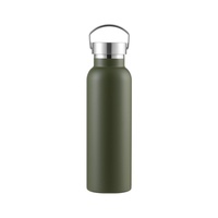 Bouteille d'eau isotherme à double paroi 17OZ/500ML à large ouverture, en acier inoxydable 304, avec couvercle à poignée
