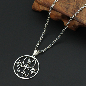 Ciondolo con Doppia Sigilla di Lucifero / Lilith con Bastoni, Amuleto Talismano Satanico Lucifero - Product Image 4