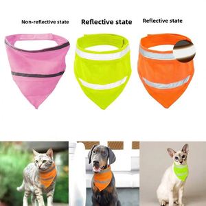 Custom Reflective Dog Triangle <b>Scarf</b> Fluorescent Lightweight Pet Bib Glow in Dark Velcro Pet Bandana Safety Walking Neck <b>Scarf</b> - Product Image 2