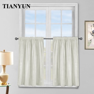 Nhà Máy Bán Buôn Màu Sắc Tinh Khiế<span class=keywords><strong>t</strong></span> Nhung Vải Rod Pocket Nhỏ Rèm Cửa Ngắn Đặ<span class=keywords><strong>t</strong></span> Cho Nhà Bếp Cửa Sổ - Product Image 4