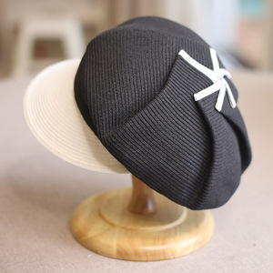 Neueste Kollektion Damen 6-Panel Zweifarbiger Papierstrohhut Sommer Newsboy Hut UV-Schutz Strand Sonnenhüte Baskenmütze Rittermütze - Product Image 2