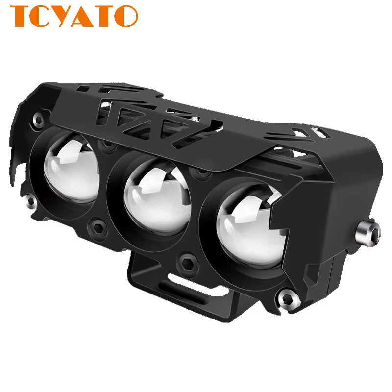TCYATO Mini Driving Work Light 3 Eye Lens Motorcycle Spotlights with LED Headlight Fog Lamp DRL Bulb for Car Truck