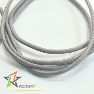 Optimal Pure Cotton Waxed <b>Rope</b> 2mm <b>Light</b> Gray Glossy Drawstring For Gift Box Packaging Binding - Product Image 1