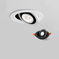 Spot encastré COB orientable 3W 5W 7W 12W, en aluminium, moderne, noir et blanc, éclairage commercial LED pour plafond