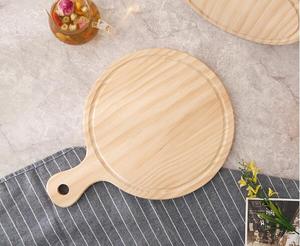 Haute Qualité Planche À Découper En Bois Ronde Pizza Pain Assiettes à Fromage avec Poignée Pour Restaurants - Product Image 1