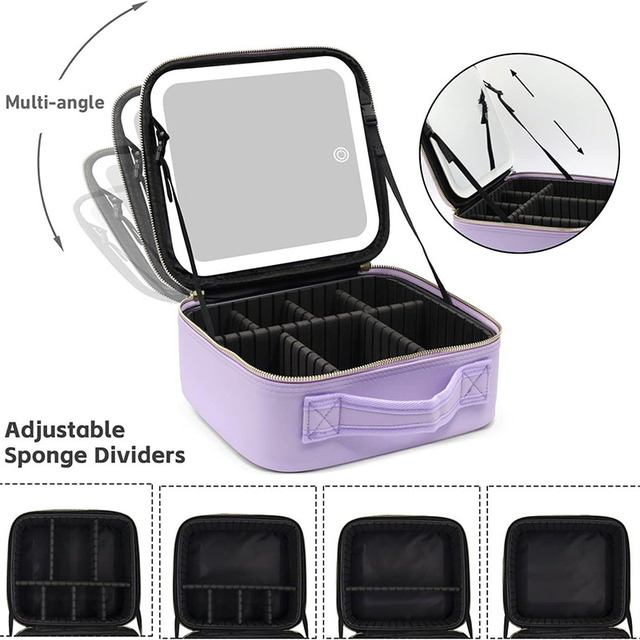 Hot-Selling LED Lighted Makeup Case with Mirror Waterproof Large Capacity Cosmetic Storage Box