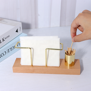 Tùy Chỉnh Kim Loại Thủ Công Mỹ Nghệ Của Nhà Máy Giá Tốt Mô Hộp Cơ Sở Bằng Gỗ Khăn Ăn Chủ Với Dây Sắt Kim Loại Đứng Và Hộp Tăm - Product Image 5