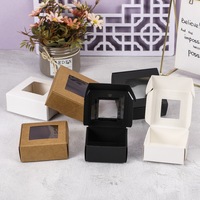 Boîte de rangement pour savon en papier fait main, emballage pour usage agricole, en stock, en kraft avec fenêtre, décoration, mini, vente en gros, transparente, en forme d'avion