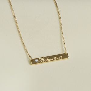 Joyería cristiana Escritura Regalo Fomentar Collar Grabado Salmos 139 <span class=keywords><strong>14</strong></span> Collar Nunca se desvanece Sin deslustre - Product Image 1