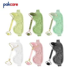 Ensemble de rouleaux faciaux relaxants avec masque oculaire rafraîchissant, outils de beauté doubles pour réduire les poches, le drainage lymphatique et une peau rajeunie - Product Image 1