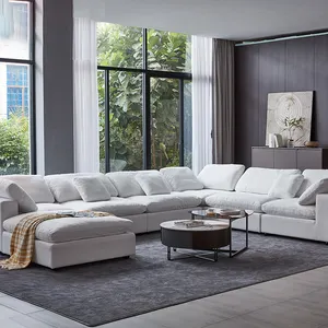 एल आकार लक्जरी अनुभागीय सोफे सोफा सेट फर्नीचर कमरे में रहने वाले आधुनिक चमड़े के सोफे