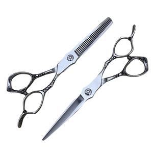 Ciseaux de coiffure professionnels 62 mm, ciseaux à effiler pour droitiers, en acier inoxydable, outils de salon de beauté, poignée petite dragon - Product Image 5