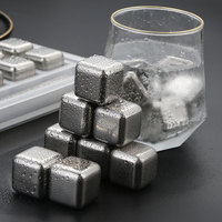 Ensemble de glaçons en acier inoxydable 304 de haute qualité-Boîte-cadeau de verres en pierre à whisky, roches de refroidissement réutilisables pour boissons au vin et au whisky