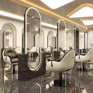 Estación de Muebles <span class=keywords><strong>para</strong></span> Peluquería, Barbería, Baño y Hotel, <span class=keywords><strong>con</strong></span> Espejo Redondo de Salón de Belleza, Gran Venta - Product Image 5