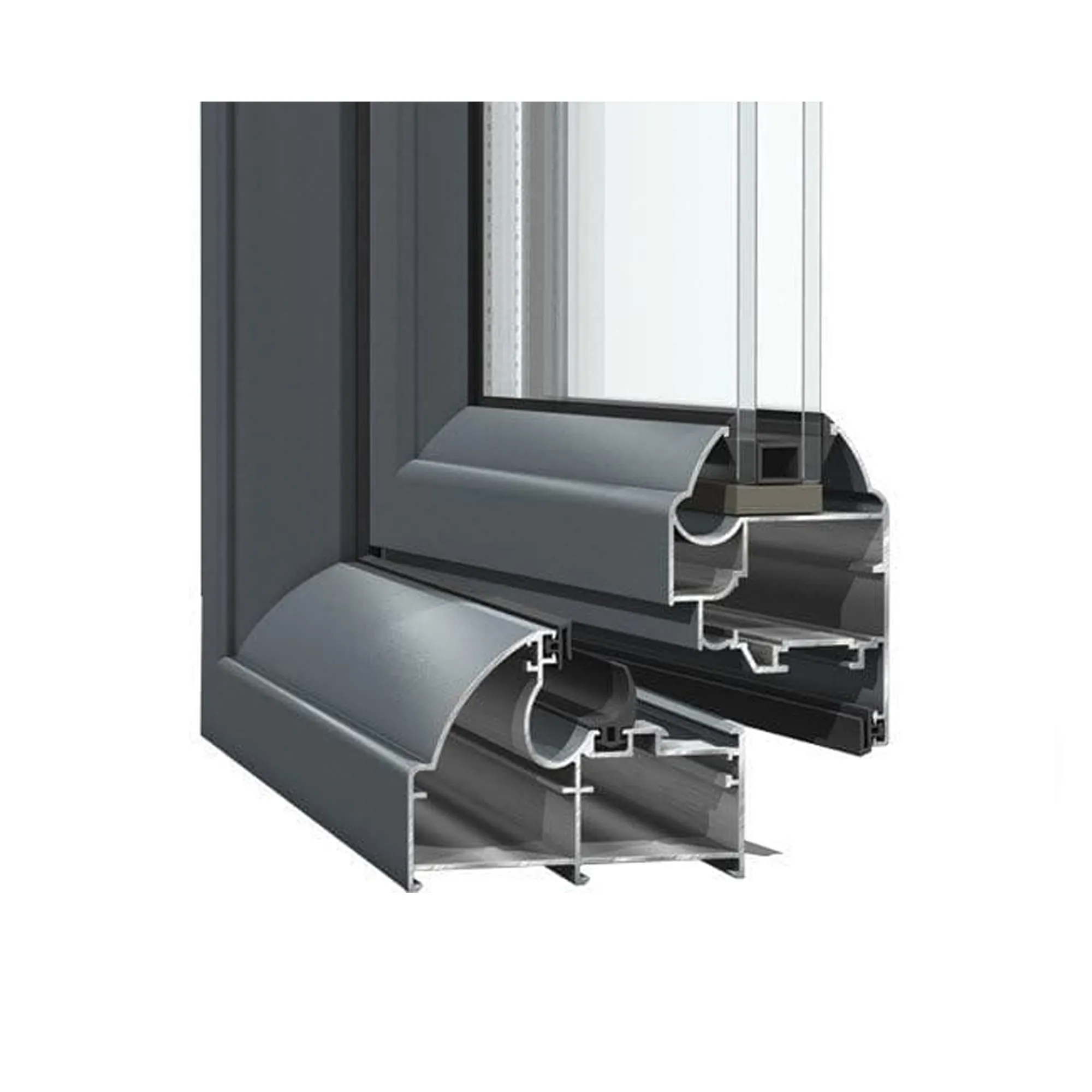 Venta al por mayor de materiales de construcción anodizado plata ventana puerta perfil de aluminio