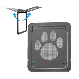 Porte <span class=keywords><strong>pour</strong></span> animaux de compagnie en maille de nylon ABS noire écologique avec clapet intérieur, <span class=keywords><strong>pour</strong></span> <span class=keywords><strong>chien</strong></span> et chat, <span class=keywords><strong>pour</strong></span> extérieur, toutes saisons, petite et grande taille - Product Image 2