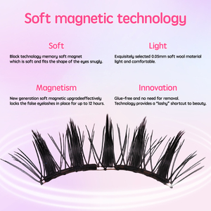 Ensemble de <span class=keywords><strong>cils</strong></span> <span class=keywords><strong>magnétiques</strong></span>, look naturel complet, hypoallergénique, <span class=keywords><strong>eyeliner</strong></span> magnétique réutilisable - Product Image 2