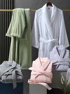 100% <span class=keywords><strong>Peignoir</strong></span> Spa <span class=keywords><strong>Femme</strong></span> Col Châle Velours <span class=keywords><strong>Coton</strong></span> <span class=keywords><strong>Bio</strong></span> Rose - Product Image 4