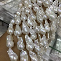 Factory Sale 22-26mm Wrinkle-Flawless Baroque White Freshwater Pearls Natural Loose Middle Size String Elegant Jewelry Making