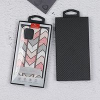 Boîte d'emballage en papier à motif fibre de carbone de luxe pour coque de téléphone, boîte d'emballage universelle haut et bas pour iPhone 17 Pro Max 16