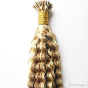 Extensions de cheveux naturels 100% humains, <span class=keywords><strong>blond</strong></span> cendré, brun <span class=keywords><strong>châtain</strong></span> piano, bouclés profonds, vierges, à pointe en I, 100g/paquet, 1g/mèche - Product Image 6