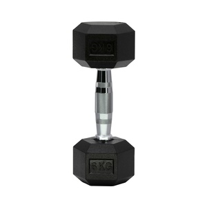 Manubrio con Peso Fisso da 6kg con Estremità Nere per Sport, Rivestito in Gomma con Nucleo in Ferro Esagonale Anti-Rotolamento - Product Image 1