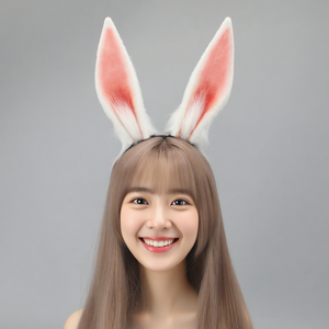 E0085 Thực Tế Bunny Tai Headband Dễ Thương Dài Tai Thỏ Tóc Hoop Cosplay Prop Anime Hiệu Suất Phụ Kiện Cho Phụ Nữ & Cô Gái - Product Image 1