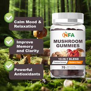 High Quality 10-IN-1 <b>Blend</b> Blueberry Flavor Mushroom Gummies Support Calm Mood & Relaxation Immune Support - Product Image 6