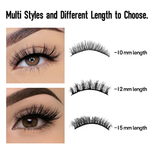 फ्फी झूठी पलकों के प्राकृतिक विस्पी 3 डी मिंक प्रभाव पलक 10-12 मिमी हल्के फ्लूफी मिनट - Product Image 4