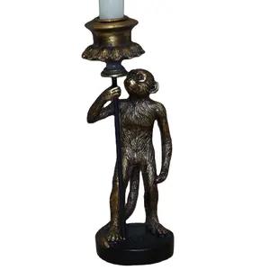 Individuelle Wohndekoration antik Kupfer Harz Affe konisch Kerze-Stickhalter Tier-Statue-Lichterhalter