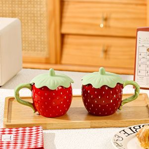 Novelty Strawberry <b>Ceramic</b> <b>Mug</b> Cute 3D Fruit <b>Mug</b> for Girls - Product Image 4