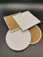 Sous-verre en céramique absorbant l'eau de haute qualité avec dos en liège, protection de table antidérapante pour la maison et la cuisine, prix d'usine