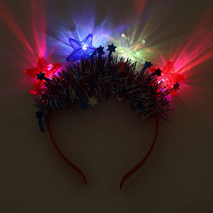 Số lượng lớn bán buôn Novelty Đảng phụ kiện với Led Sao và màu xanh lá cây hành tây shredded hairband - Product Image 6