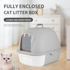 Grand <span class=keywords><strong>bac</strong></span> <span class=keywords><strong>à</strong></span> litière pour chat portable entièrement fermé <span class=keywords><strong>avec</strong></span> fonction de nettoyage facile Cuillère cachée <span class=keywords><strong>Sable</strong></span> Matière <span class=keywords><strong>plastique</strong></span> Plus <span class=keywords><strong>Couvercle</strong></span> - Product Image 2