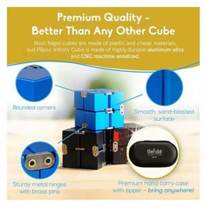 Cube anti-stress en métal gravé personnalisé OEM, jouet EDC pour la thérapie du TDAH et de l'autisme, fournisseurs de jouets sensoriels, fabricant vérifié - Product Image 3
