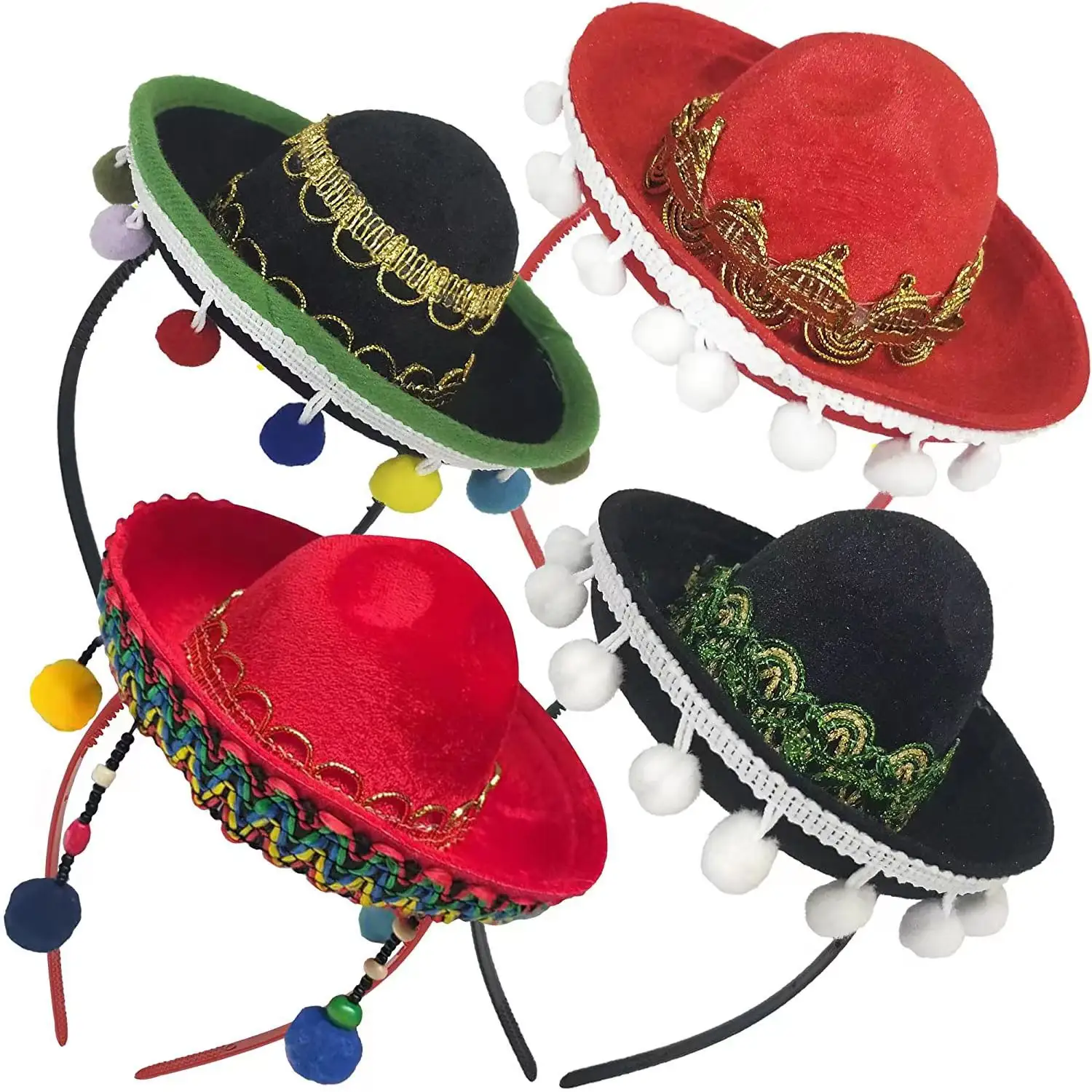 New 4 Pcs Giáng Sinh Halloween Hat Sinh Nhật Nguồn Cung Cấp Bên Mini Dành Cho Người Lớn Bút Chì Mũ Brim Hat Mexico Vui Vẻ Fiesta Hat