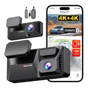 Redtiger đại lý F77 tầm nhìn ban đêm màn hình cảm ứng kép 4k Mini Dash Camera phía trước và phía sau với wifi gps xe hộp đen - Product Image 1