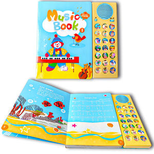Libro de tablero de audio personalizable para niños, rimas musicales, canción, sensación táctil, papel de cartón encuadernado duro, servicio de impresión de libros de sonido - Product Image 1