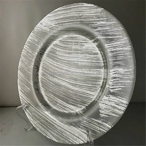 Assiette de présentation en verre doré de 13 pouces pour la location, idéale pour les mariages et événements - Vente en gros - Product Image 4