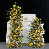 Fine Offre Spéciale mariage fleurs jaunes arc de fleur de tournesol artificiel pour arc de mariage toile de fond décoration de mariage