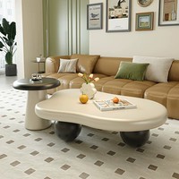 Table basse créative de style français, design sphérique, en MDF, moderne, simple, minimaliste, pour petit appartement